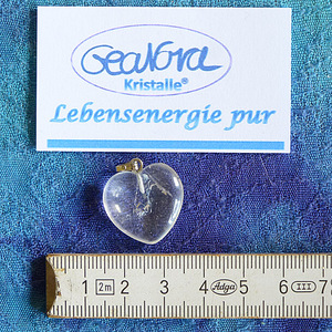 GeaNova-Kristall®-Kettenanhänger Herz klar AA+ mit silberner Öse