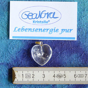 GeaNova-Kristall®-Kettenanhänger Herz klar AA+ mit silberner Öse