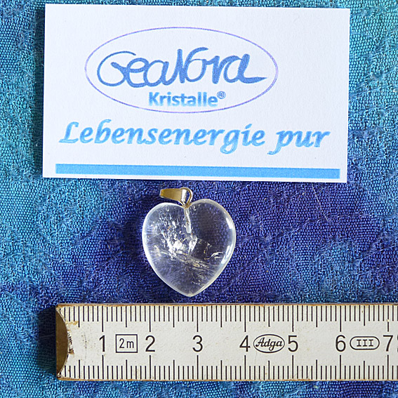 GeaNova-Kristall®-Kettenanhänger Herz klar AA+ mit silberner Öse