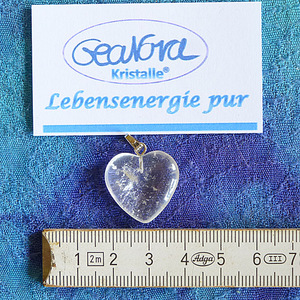 GeaNova-Kristall®-Kettenanhänger Herz klar AA+ mit silberner Öse