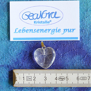 GeaNova-Kristall®-Kettenanhänger Herz klar AA+ mit silberner Öse