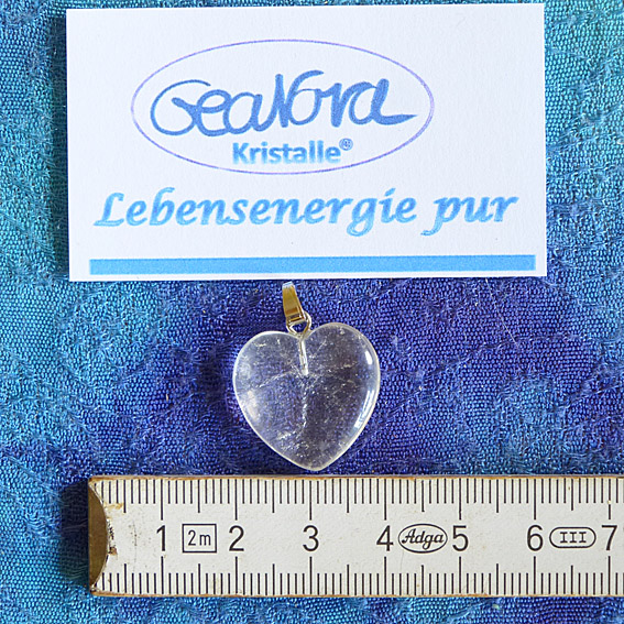 GeaNova-Kristall®-Kettenanhänger Herz klar AA+ mit silberner Öse