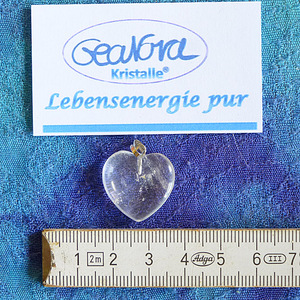 GeaNova-Kristall®-Kettenanhänger Herz klar AA+ mit silberner Öse