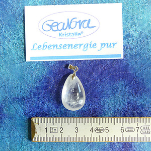 GeaNova-Kristall®-Kettenanhänger Cabochon mit Silber rhodinierter Öse
