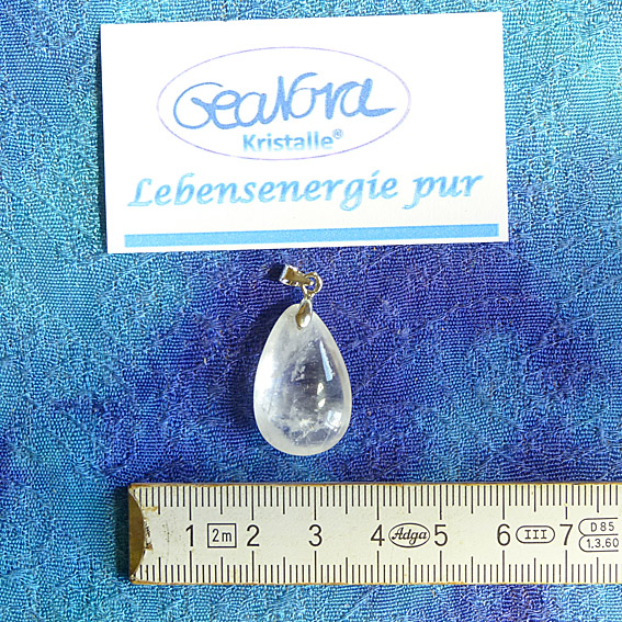 GeaNova-Kristall®-Kettenanhänger Cabochon mit Silber rhodinierter Öse