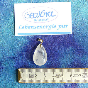 GeaNova-Kristall®-Kettenanhänger Cabochon mit Silber rhodinierter Öse