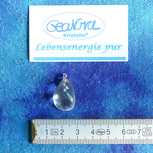 GeaNova-Kristall®-Kettenanhänger Tropfen AAA mit silberner Öse