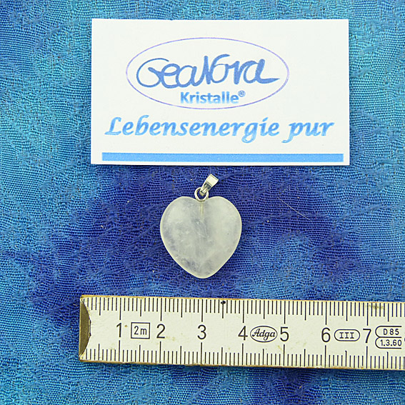 GeaNova-Kristall-Kettenanhänger Herz mit silberner Öse