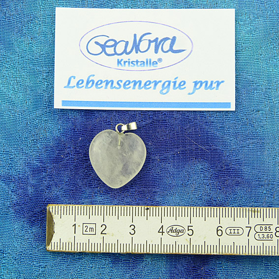 GeaNova-Kristall-Kettenanhänger Herz mit silberner Öse