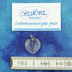 GeaNova-Kristall-Kettenanhänger Herz klar AA+ mit silberner Öse
