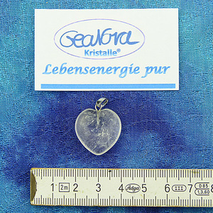 GeaNova-Kristall®-Kettenanhänger Herz klar AA+ mit silberner Öse