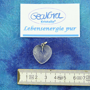 GeaNova-Kristall®-Kettenanhänger Herz klar AA+ mit silberner Öse