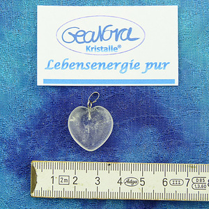 GeaNova-Kristall®-Kettenanhänger Herz klar AA+ mit silberner Öse