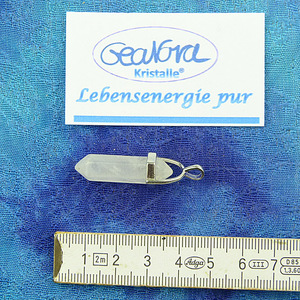 GeaNova-Kristall®-Kettenanhänger mit silberner Öse - Doppelender