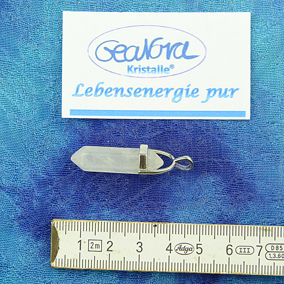 GeaNova-Kristall®-Kettenanhänger mit silberner Öse - Doppelender