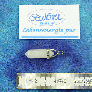 GeaNova-Kristall®-Kettenanhänger mit silberner Öse - Doppelender