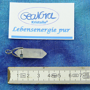 GeaNova-Kristall®-Kettenanhänger mit silberner Öse - Doppelender