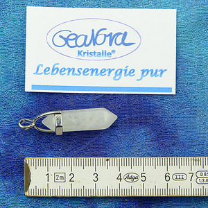 GeaNova-Kristall®-Kettenanhänger mit silberner Öse - Doppelender