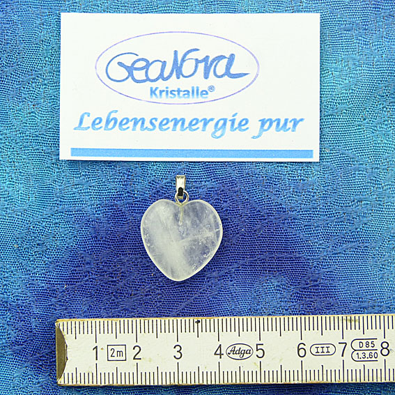 GeaNova-Kristall®-Kettenanhänger Herz mit silberner Öse