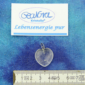 GeaNova-Kristall®-Kettenanhänger Herz klar AA+ mit silberner Öse