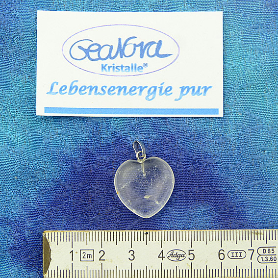 GeaNova-Kristall®-Kettenanhänger Herz klar AA+ mit silberner Öse