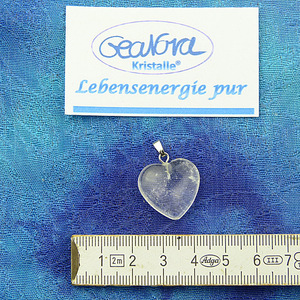 GeaNova-Kristall®-Kettenanhänger Herz klar AA+ mit silberner Öse
