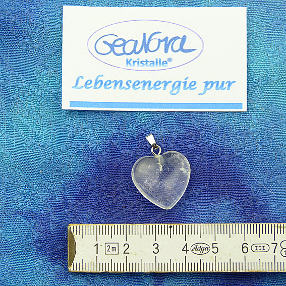 GeaNova-Kristall®-Kettenanhänger Herz klar AA+ mit silberner Öse