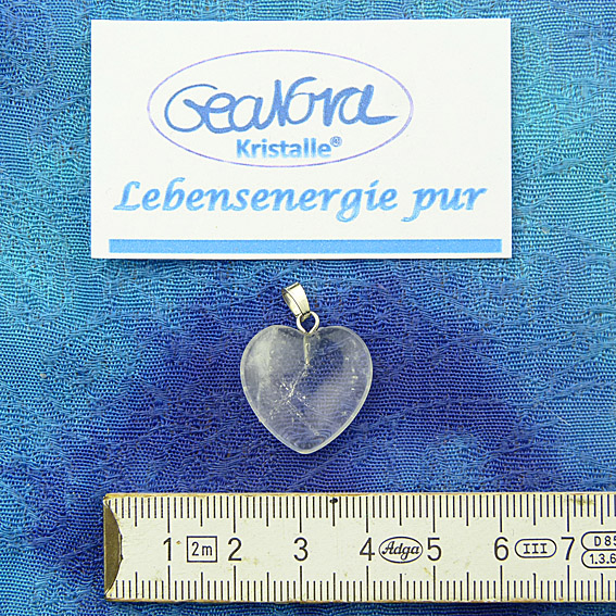 GeaNova-Kristall®-Kettenanhänger Herz klar AA+ mit silberner Öse