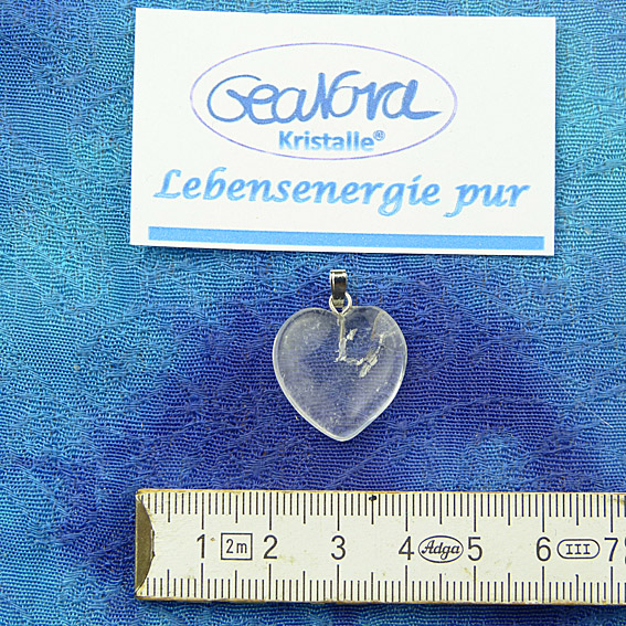 GeaNova-Kristall®-Kettenanhänger Herz klar AA+ mit silberner Öse