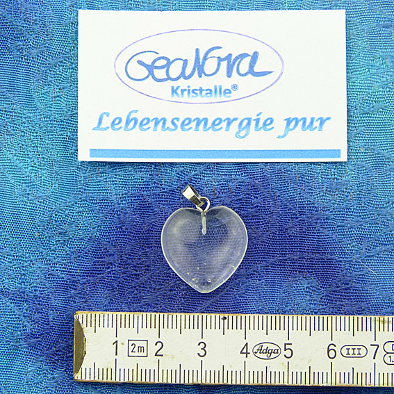 GeaNova-Kristall®-Kettenanhänger Herz klar AA+ mit silberner Öse