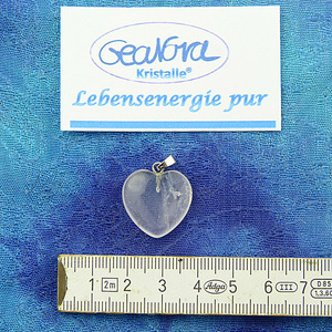 GeaNova-Kristall®-Kettenanhänger Herz klar AA+ mit silberner Öse