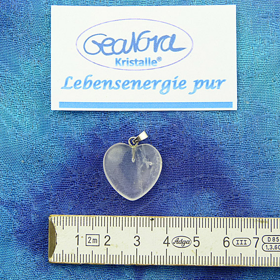 GeaNova-Kristall®-Kettenanhänger Herz klar AA+ mit silberner Öse