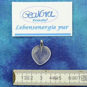 GeaNova-Kristall®-Kettenanhänger Herz klar AA+ mit silberner Öse