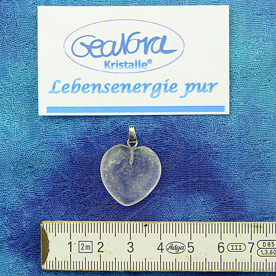 GeaNova-Kristall®-Kettenanhänger Herz klar AA+ mit silberner Öse