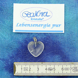 GeaNova-Kristall®-Kettenanhänger Herz klar AA+ mit silberner Öse