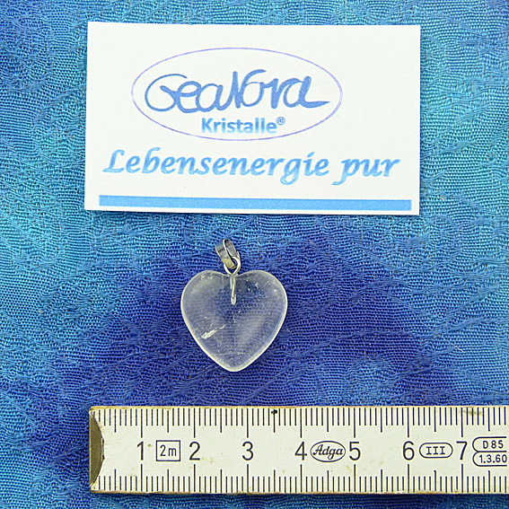 GeaNova-Kristall®-Kettenanhänger Herz klar AA+ mit silberner Öse