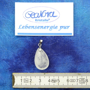 GeaNova-Kristall®-Kettenanhänger Cabochon AA+ mit Silber rhodinierter Öse
