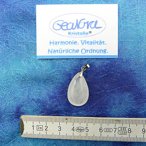 GeaNova-Kristall®-Kettenanhänger Cabochon AA+ mit Silber rhodinierter Öse