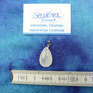 GeaNova-Kristall®-Kettenanhänger Cabochon AA+ mit Silber rhodinierter Öse