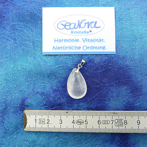 GeaNova-Kristall®-Kettenanhänger Cabochon AA+ mit Silber rhodinierter Öse